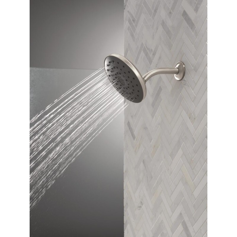 Delta PivotPro Brushed Nickel Rain Showerhead, Single Setting 7 Inch
