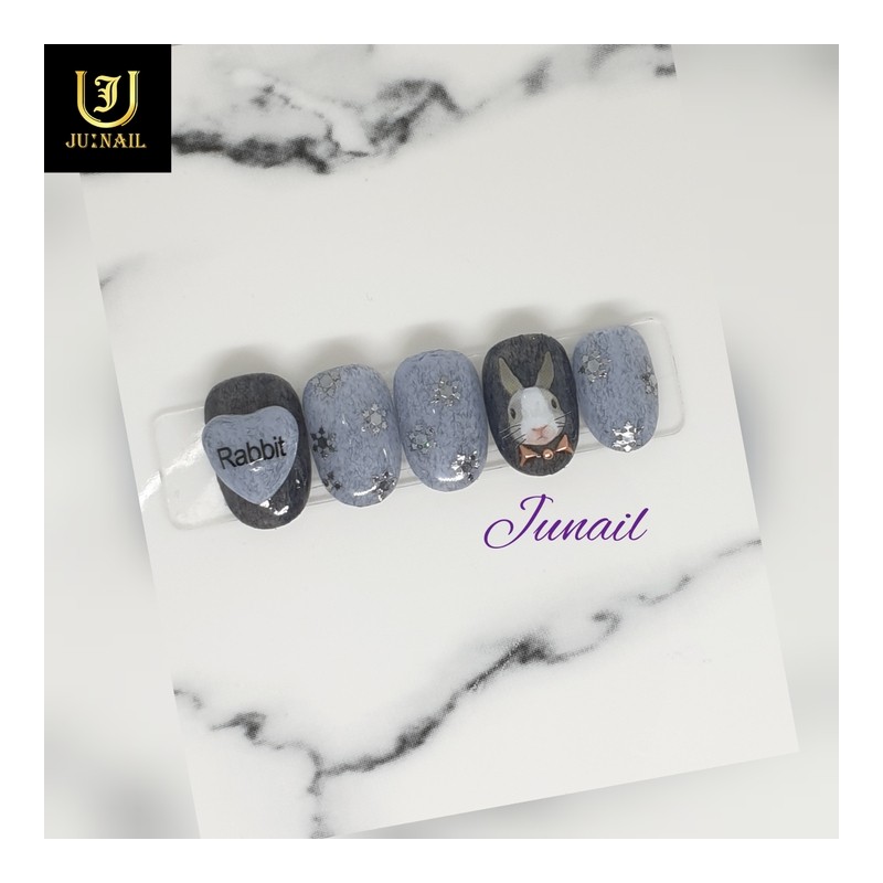 Rabbit Handmade Nail Tips - Long Almond / 토끼야 수제네일팁