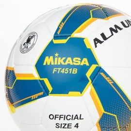 Mikasa FT451B-BLY Soccer Ball, Japan Soccer Association Test Ball No. 4 Ball, ALMUNDO Handsewn Ball for Elementary School Students, Recommended Internal Pressure: 0.8 kgf/cm), Blue