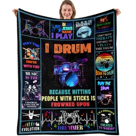 Drum Music Lover Gifts Throw Blanket, Drums Decor Blankets, Music Gifts for Men Women, Gift for Drum Player,Soft Flannel Drums Blanket for Couch Bed 50"X60"