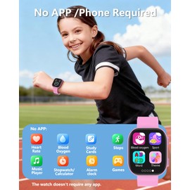 MorePro Smart Watch for Kids No App No Phone Required, Fitness Tracker Watch for Kids with Heart Rate, Blood Oxygen, Sleep Monitor, Pedometer, Puzzle Games, Music, Audio Stories for Boys Girls 4-12