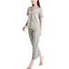 Sukany Womens Soft Silk Pajamas Set 2 Piece Button Up