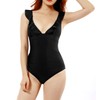 Soyml Women's One Piece Swimsuit Ruffle Solid Monokinis Tummy Control