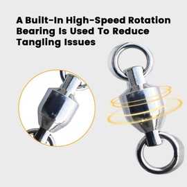 BBBF 20PCS Ball Bearing Swivels Connector Snap Ring Swivel Hooks for Big Fish, Tuna Fishing Swivels, Fishing Tackle Swivels & Snaps, Durable Fishing Swivels for Big Game (5#209.38LB-20PCS)