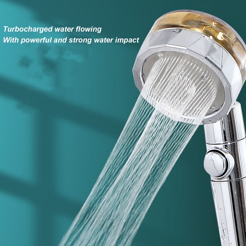 Turbine Fan Shower Head Shower Hose High Pressure 360 °