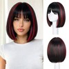 CURLCRAZY Bob Wig With Bangs Short Bob Wigs for Women
