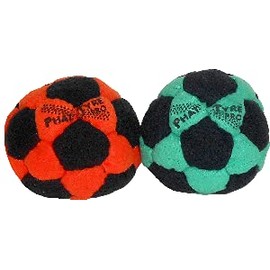 DIRTBAG PT Pro Footbag 2 Pack, Flying Clipper Original Design, Steel Pellet Filled for Maximum Control Handsewn 32 Panel Construction - Green/Black Combo