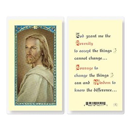 Serenity Prayer Head of Christ Laminated Holy Cards, 25-Count Value Pack