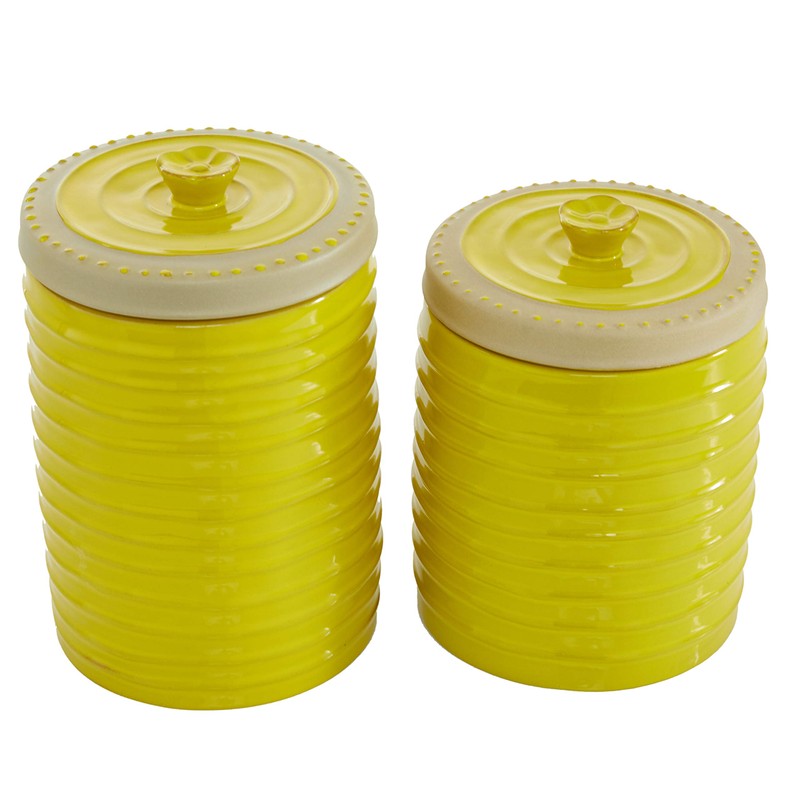 Deco 79 Decorative Jars, S/2 8", 9" H, Yellow