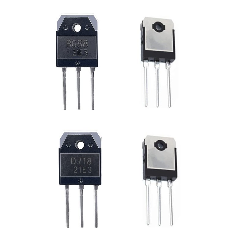 4pcs(2pcs 2SB688+2pcs 2SD718) PNP NPN Complementary Silicon Power Amplifier ApplicationTransistor,TO-3P