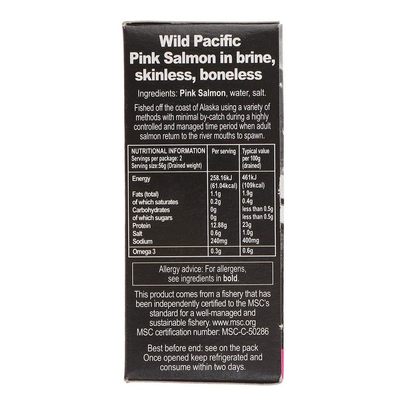 Fish 4 Ever Wild Pacific Pink Salmon in Brine, 160g