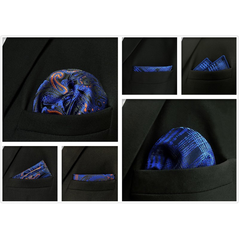 Shlax&Wing Pack of 5 Assorted Handkerchiefs for Men Square Size