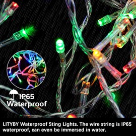 LITYBY 22M/72FT Christmas Tree Lights with 220LEDs, 8 Modes Fairy Lights Plug in Waterproof, Indoor/Outdoor String Lights Mains Powered for Bedroom Party Wedding Xmas Decorations(Multi-Coloured)