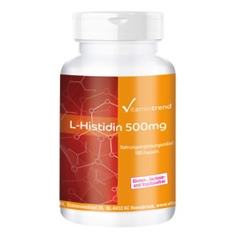 L-Histidine 500 mg - 180 Capsules - Vegan - High Dose | Vitamintrend®