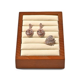 Oirlv Wooden Ring Holder Ring Display Stand Ring Organiser Holder Ring Storage Stand for Ring Earring Storage and Display