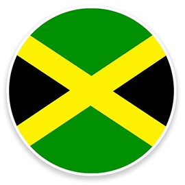 2 x 10cm Jamaica Flag Vinyl Sticker Decal Laptop Car Luggage Travel Tag #9075 (10cm Wide x 10cm High)