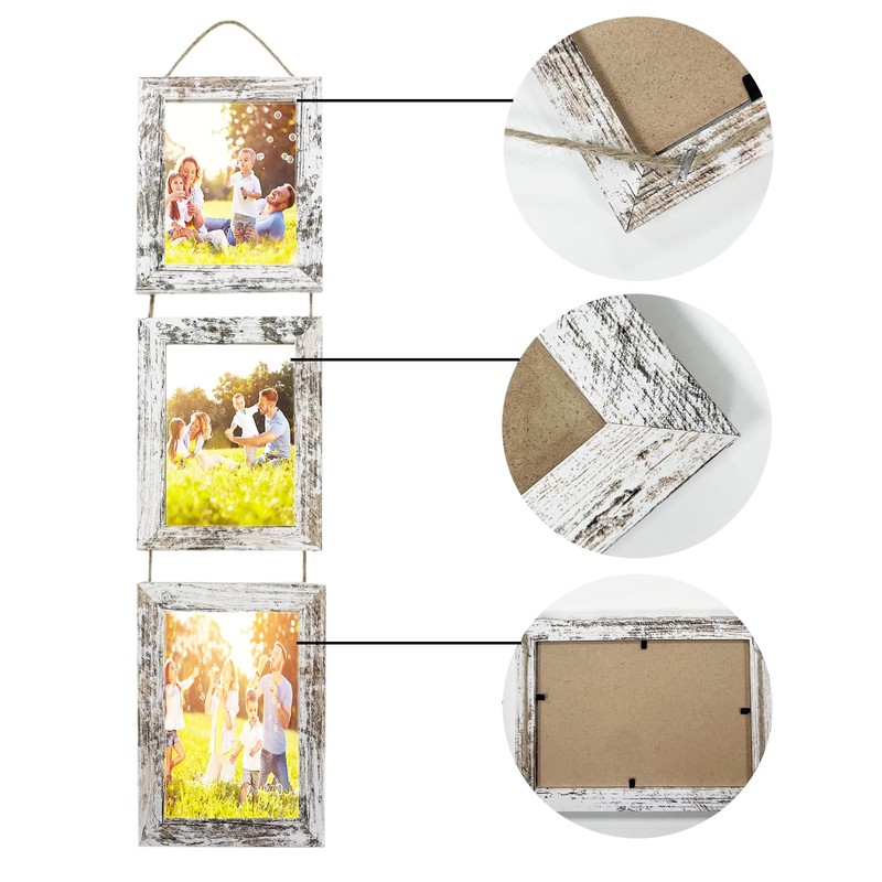 VMUZEDER 4x6 Wall Hanging Picture Frames Collage with 3 Opening