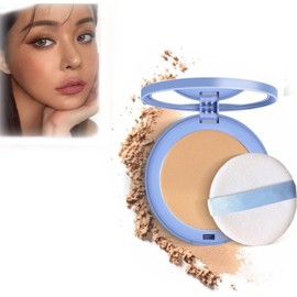 Polvo prensado Gagk, polvo prensado facial con control de aceite, polvo fijador mate, polvo de acabado impermeable de larga duración, maquillaje en polvo fijador (01)