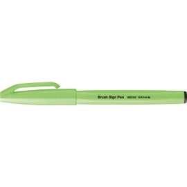 Pentel SES15C-FKX Brush Sign Pen Neon Green Fibre Tip Brush Like Tip Pack of 1