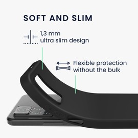 kwmobile Case Compatible with Xiaomi Redmi Note 11 Pro / 11 Pro (5G) / 12 Pro (4G) Case - Soft Slim Protective TPU Silicone Cover - Black Matte