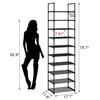 WEXCISE Narrow Shoe Rack 10 Tiers Tall Shoe Rack for