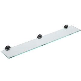 JQK Bathroom Glass Shelf Oil Rubbed Bronze, Tempered Glass Shower Storage 30 by 5 inches, 304 Stainless Steel ORB Wall Mount, TGS101L30-ORB