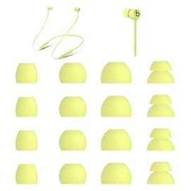 Zotech Replacement Earbud Tips for Beats Flex Headphones, 16 Pieces, Small, Medium, Large, Double Flange, Yellow