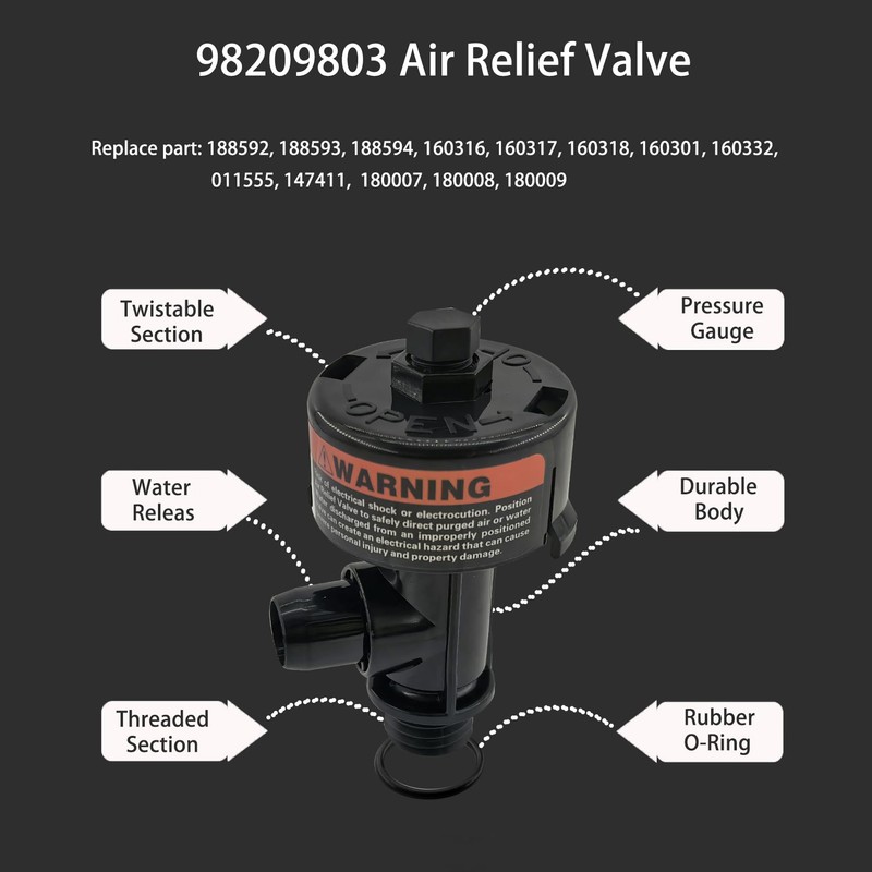 Dicsley 98209800 98209803 Manual Air Relief Valve with Pressure Gauge
