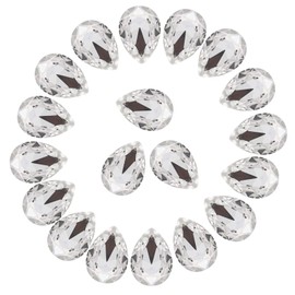 Jyukan DIY Teardrop Crystal AB Resin Rhinestone Pointback Glass Faceted Jewelry Making Craft (50Pcs)