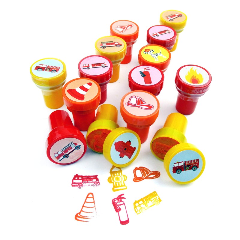TINYMILLS 24 Pcs Firetrucks Stampers for Kids