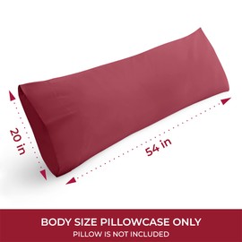 Mellanni Pillow Case - 1 PC Iconic Collection Pillowcases - Hotel Luxury, Extra Soft, Cooling Pillow Cover - Envelope Closure - Wrinkle, Fade, Stain Resistant (Body 20" x 54", Brick Red)