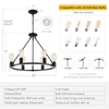 Senyshilon Black Chandelier, 6-Light Dining Room Light Fixture, Round Farmhouse
