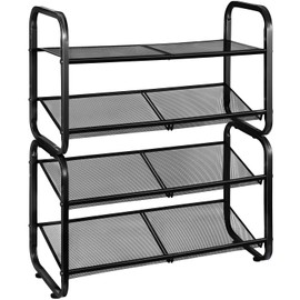 LYKENTOR 4 Tiers Metal Shoe Rack for Entryway Closet Hallway Bedroom Garage