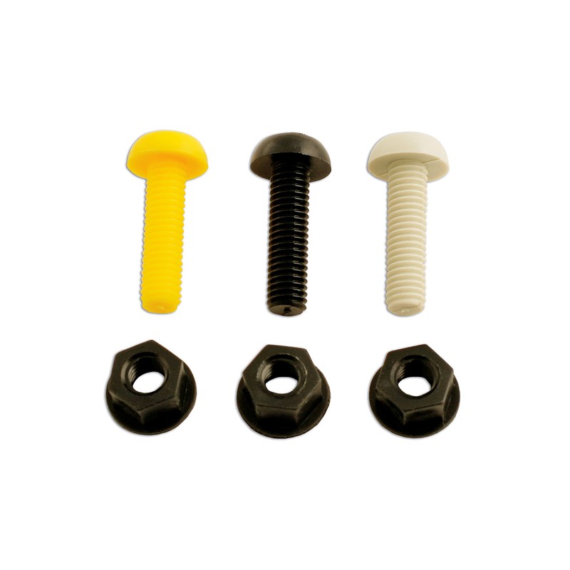 Connect 31531 Number Plate Fixing 1" Yellow Screws Nuts 100pc