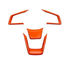 TLIFORT Steering Wheel Trim Cover for Subaru Forester Ascent SUV 2019 2020 2021 2022, for Legacy Outback Crosstrek XV Outback 2018-2022, for Impreza 2017-2022, Orange, 4PCS