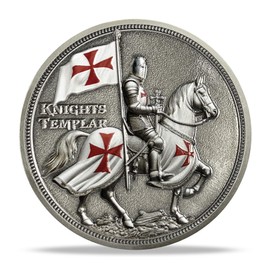 Templar Knight Challenge Coin | Chivalric Valor & Sacred Cross Medallion | Knights Templar Historical Token | Commemorative Gifts for Collectors, Historians, and Enthusiasts