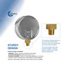 CARBO Instruments 5000 PSI Dry Pressure Gauge, 4" Dial, 1/4