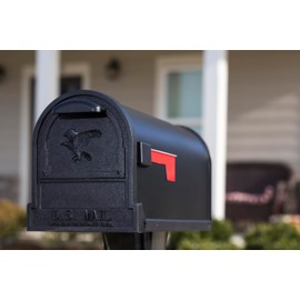 ARCHITECTURAL MAILBOXES Gibraltar Mailboxes Arlington Large Capacity Galvanized Steel Textured Black, Post-Mount Mailbox, AR15B000