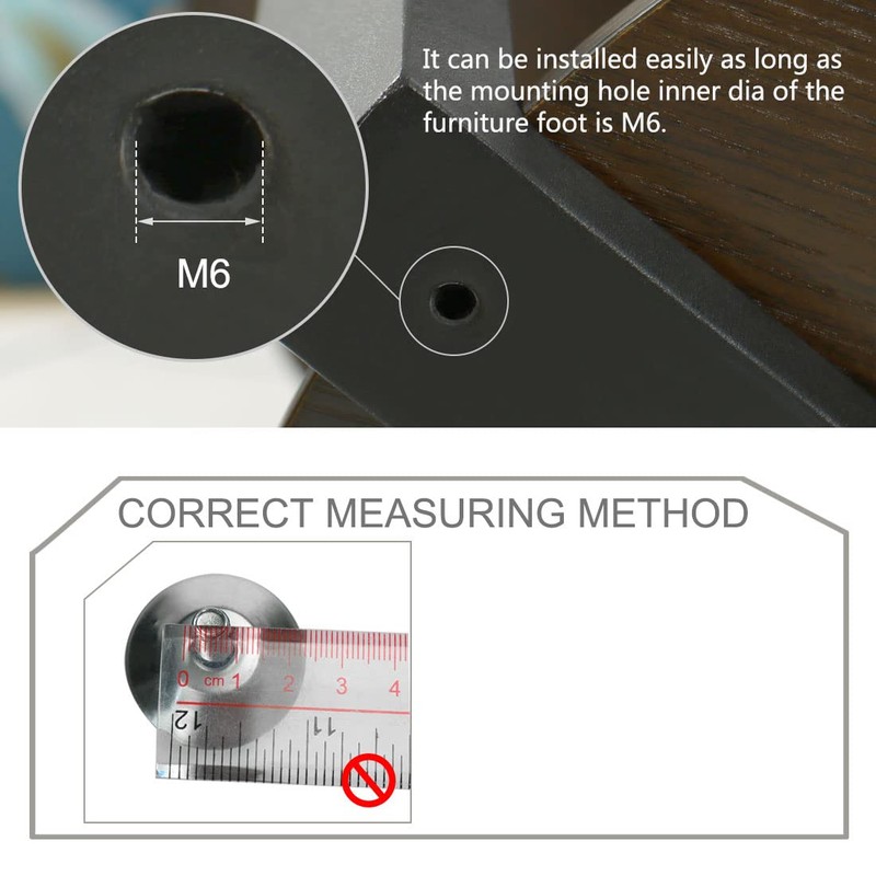 sourcingmap M6 x 10 x 20mm Furniture Glide Leveling Feet