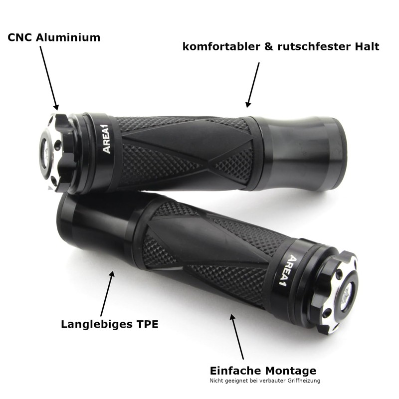 Area1 Universal Motorcycle/Scooter Handlebar Grips Rubber Grips 22/24-25 mm (Xtreme)