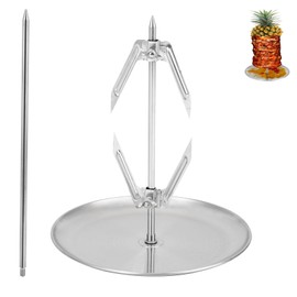 Skyflame Al Pastor Skewer for Grill, Brazilian Spit Stand with Two Removable Meat Forks and Spikes (9" & 11.8"), Stainless Steel Shawarma Skewer Stand for Tacos Al Pastor, Kebabs, Chicken, Brazilian