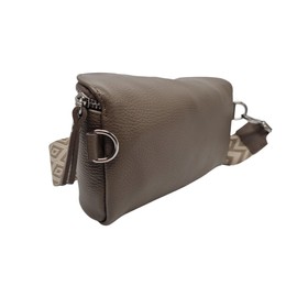 Trendy Women's Waist Bag with Strap, Chest Bag, Belt Bag, Cross Body Bag, Shoulder Bag, Italian Genuine Leather, taupe, Contemporary