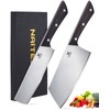 Naitesen 2PCS Cleaver Knife Set, Meat Cleaver & Nakiri Vegetable