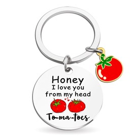 Stocking Stuffers for Women Funny Stocking Stuffers' for Adults Romantic Anniversary Birthday Stocking Stuffer for Girlfriend Wife Love You from My Head To-Ma-Toes Keychain for Her