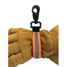 LINE2design Heavy Duty Firefighter Glove Strap with Orange Reflective Trim - Ultimate Turnout Gear Bags Firefighting Glove Safety Strap
