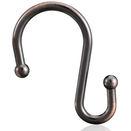 Bronze Shower Curtain Hooks,Rust Proof Shower Rings for Shower Curtain, Set of 12 CHICTIE Oil Rubbed S Shaped Decorative Shower Curtain Hooks Hangers for Bathroom Curtains,Clothing, Towels, etc