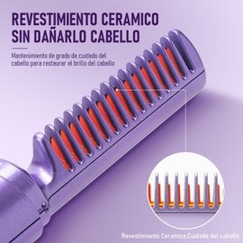 Cepillo Alisador de Pelo, Cepillo Alaciador de Cabello de Cerámica Antiquemaduras, Ofrece 3 Ajustes de Temperatura para Todo Tipo de Cabellos, Proporciona un Peinado Rápido, Portátil, Adecuado para viajar (Verde)