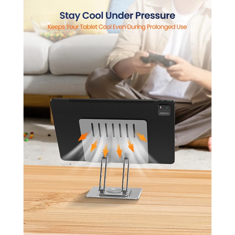 MESWAO Tablet Stand Holder for Desk with 360° Rotating Base,
