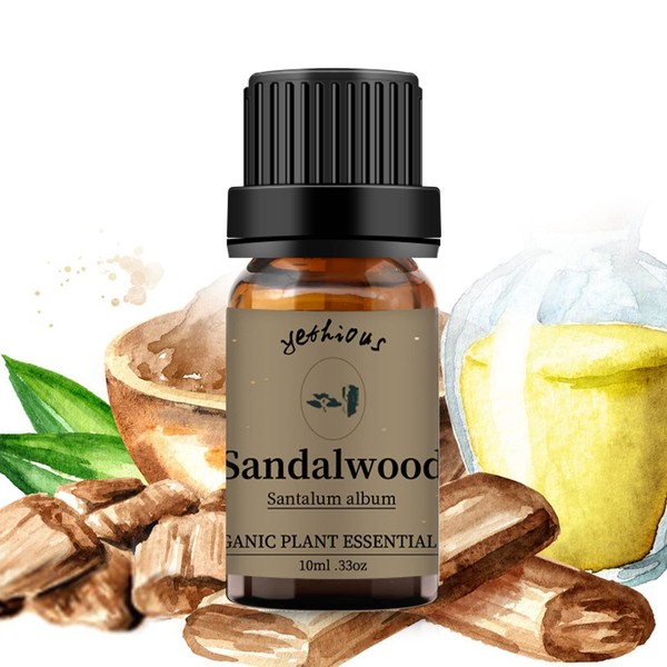 yethious Sandalwood Essential Oil for Diffuser 100% Pure Sandalwood Oil Organic Aromatherapy Gift Oils 10ml