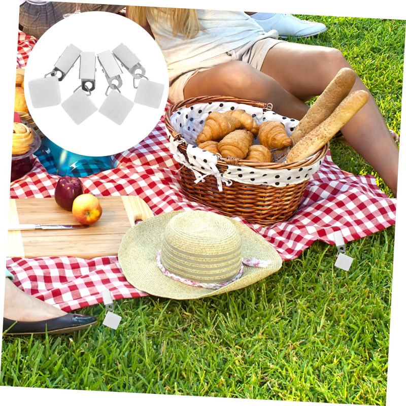 CIYODO 4pcs Tablecloth Weights Windproof Clips for Picnic Fitted Table